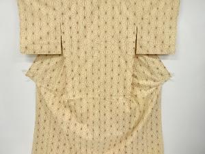 リサイクル　麻の葉模様織り出し手織り真綿紬着物
